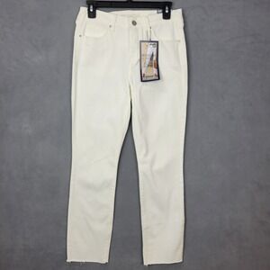 SoundStyle Jeans Women 4 White Denim Cotton Stretch 5-Pockets Skinny Leg Zip Fly